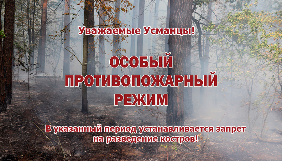 Особый противопожарный режим на территории Усманского района